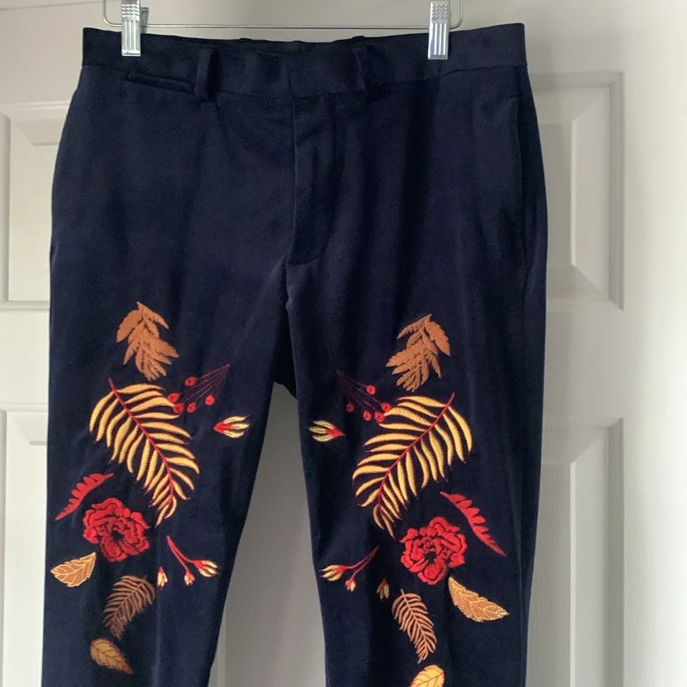 ASOS Men 2pc Blue Velvet Suit Personalized Floral Embroidered Lapel Designer - Picture 10 of 16